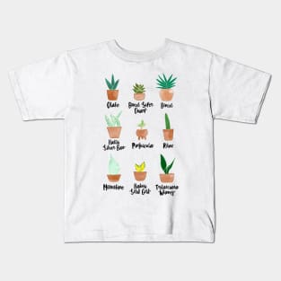 Sansevieria Cultivars (White) Kids T-Shirt